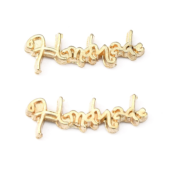 

PandaHall Alloy Cabochons Accessories, DIY for Headwear & Costume Making, Word Handmade, Golden, 6x17x1.5mm Alloy Word