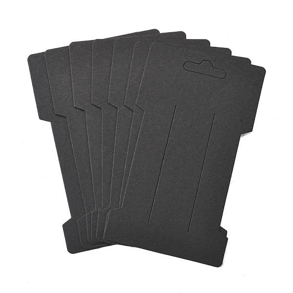 PandaHall Cardboard Paper Hair Clip Display Cards, Black, 11.5x6.65x0.02cm Paper Rectangle Black