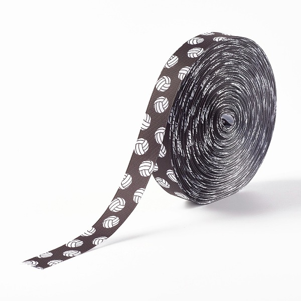 

PandaHall Single Face Volleyball Printed Polyester Grosgrain Ribbons, Coffee, 7/8 inch(22mm), 0.4mm Polyester Volleyball Brown