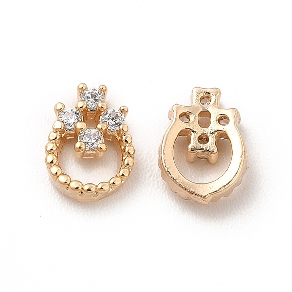 

PandaHall Brass Micro Pave Cubic Zirconia Cabochons, Nail Art Decorations, Ring, Light Gold, 6.5x4.5x2.5mm Alloy+Cubic Zirconia Ring
