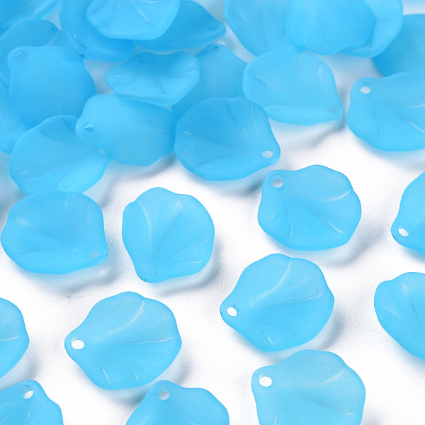 

PandaHall Transparent Frosted Acrylic Pendants, Petaline, Deep Sky Blue, 16x14.5x3mm, Hole: 1.6mm Acrylic Petaline