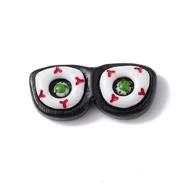 

PandaHall Halloween Theme Opaque Resin Cabochons, Black, Glasses Pattern, 12x28x6.5mm Resin Glasses Black