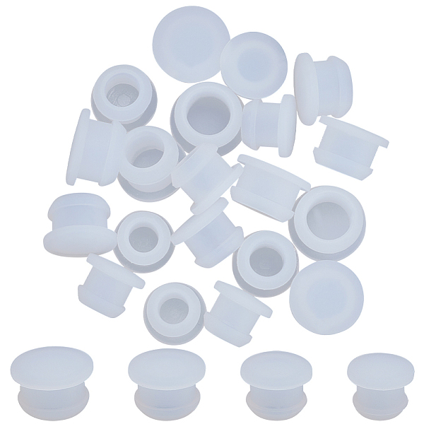 

PandaHall GORGECRAFT 24Pcs 4 Sizes Silicone Stoppers for Salt and Pepper Shakers 0.35"to 0.47" Reusable Salt and Pepper Plug Stoppers Corks..., White