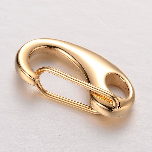 

PandaHall 304 Stainless Steel Keychain Clasp Findings, Ion Plating (IP), Golden, 21x10x6mm, Hole: 3x5mm 304 Stainless Steel
