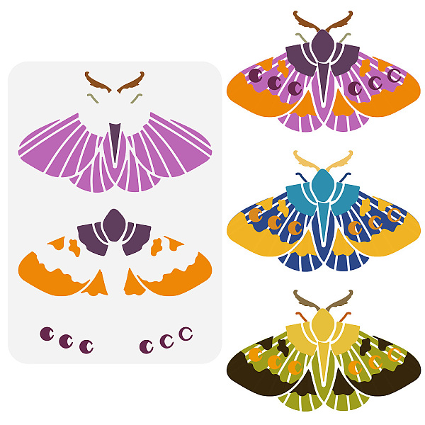 

PandaHall FINGERINSPIRE Layered Moth Stencil 8.3x11.7inch Plastic PET Painting Stencil Moth Drawing Template Moon Phase Stencil Animal Theme...