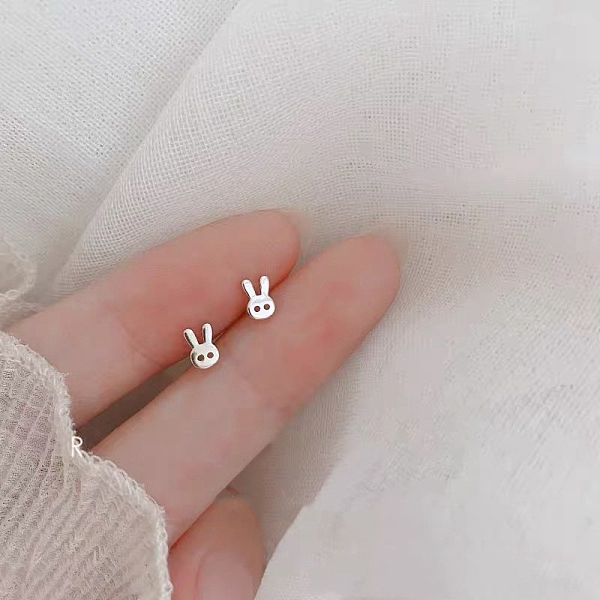 

PandaHall Alloy Earrings for Women, with 925 Sterling Silver Pin, Rabbit, 10mm Alloy Rabbit