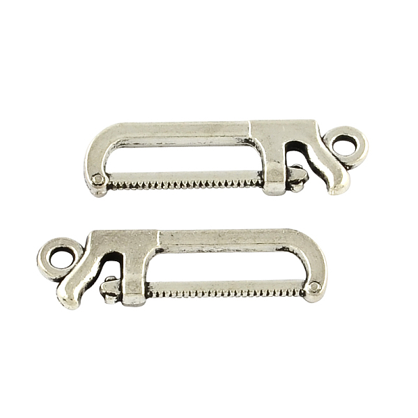

PandaHall Saw Tibetan Style Zinc Alloy Pendants, Lead Free & Cadmium Free, Antique Silver, 25.7x7.8x2.5mm, Hole: 2mm, about 416pcs/500g...