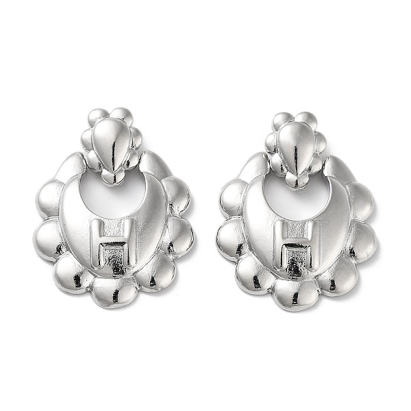 

PandaHall Brass Pendants, Flower, Platinum, 33x25x4mm, Hole: 5x2mm Brass Flower