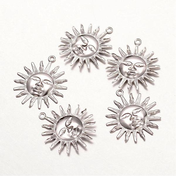 

PandaHall 316 Surgical Stainless Steel Pendants, Sun, Stainless Steel Color, 25x22x1mm, Hole: 1mm 316 Surgical Stainless Steel Sun