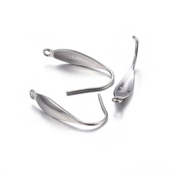 

PandaHall 316 Surgical Stainless Steel Earring Hooks, with Vertical Loop, Stainless Steel Color, 20x4.5x1mm, Hole: 1.2mm, Pin: 0.8mm 316...