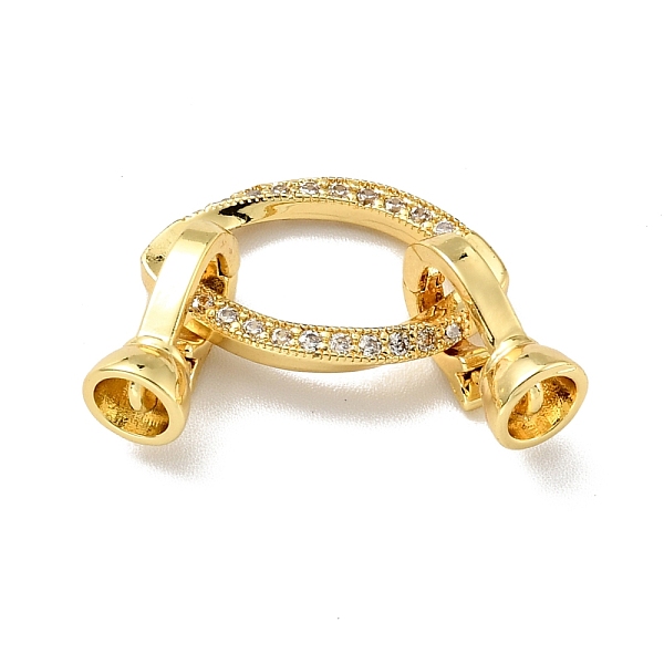 

PandaHall Rack Plating Brass Micro Pave Clear Cubic Zirconia Fold Over Clasps, Cadmium Free & Lead Free, Long-Lasting Plated, Horse Eye...