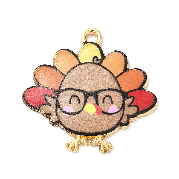 

PandaHall Cute Printed Alloy Pendants, Light Gold, Cadmium Free & Nickel Free & Lead Free, Turkey Charm, Tan, 26x26x2mm, Hole: 2mm Alloy..., Orange