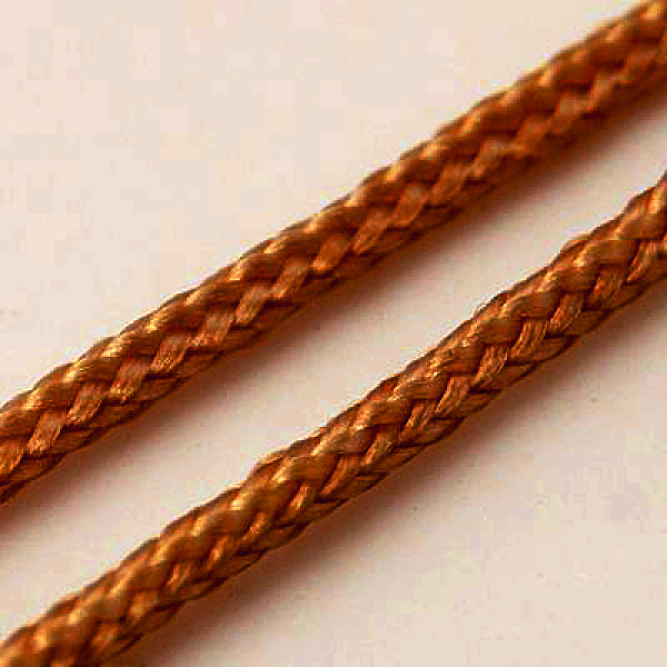

PandaHall Nylon Braided Threads, Chinese Knot Cord, Round, Chocolate, 1.5mm, about 200.00 Yards(182.88m)/Roll Nylon Brown