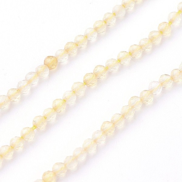 

PandaHall Natural Citrine Beads Strands, Faceted, Round, 2~2.5mm, Hole: 0.5mm, about 180~200pcs/strand, 14.5~16.1 inch(37~41cm) Citrine..., Yellow