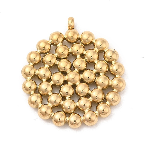 

PandaHall Ion Plating(IP) 304 Stainless Steel Pendants, Flat Round Charm, Golden, 23.5x21x2.5mm, Hole: 1.5mm 304 Stainless Steel Flat Round