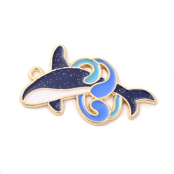 

PandaHall Alloy Enamel Pendants, with Sequins, Shark Shape Charm, Golden, Cornflower Blue, 22x35x1mm, Hole: 2mm Alloy+Enamel Shark