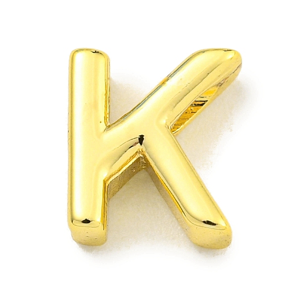 

PandaHall Brass Beads, Real 18K Gold Plated, Letter K, 8.5x7.5x3mm, Hole: 1.8x1mm Brass Letter K
