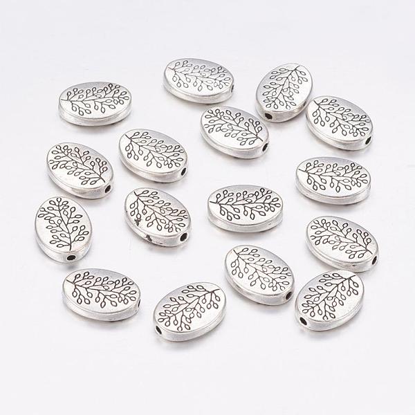 

PandaHall Tibetan Silver Alloy Beads, Oval with Leaf, Antique Silver, Lead Free and Cadmium Free and Nickel Free, 14x10x3mm, Hole: 1.5mm...