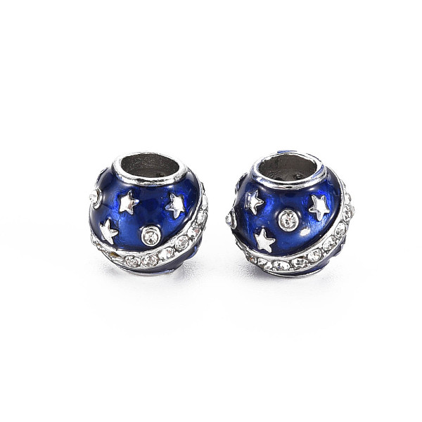 

PandaHall Rack Plating Alloy Enamel European Beads, with Crystal Rhinestone, Large Hole Beads, Cadmium Free & Nickel Free & Lead Free..., Clear