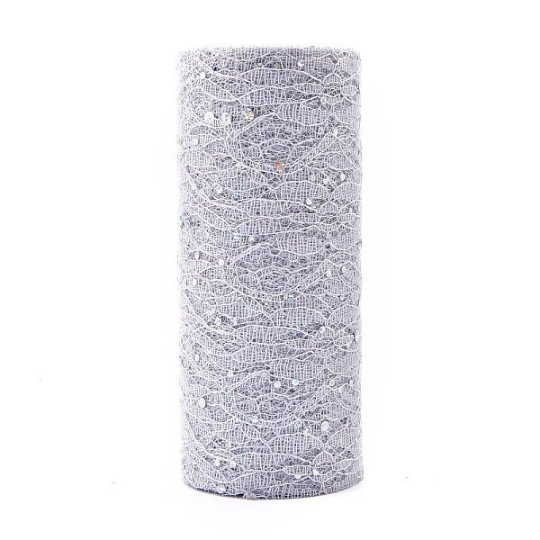 

PandaHall Glitter Sequin Deco Mesh Ribbons, Tulle Fabric, for Wedding Party Decoration, Skirts Decoration Making, Gray, 6 inch(150mm)...