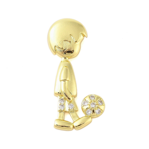 

PandaHall Rack Plating Brass Micro Pave Clear Cubic Zirconia Pendants, Cadmium Free & Lead Free, Long-Lasting Plated, Boy, Real 18K Gold...