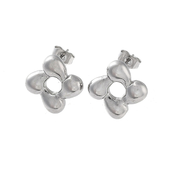 

PandaHall 304 Stainless Steel Stud Earrings for Women, Flower, Stainless Steel Color, 14x14mm 304 Stainless Steel Flower