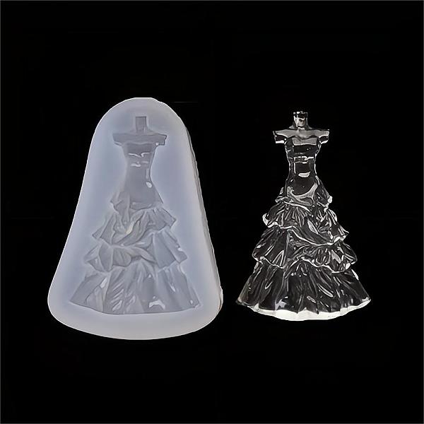 

PandaHall Food Grade Silicone Molds, Resin Casting Molds, For UV Resin, Epoxy Resin Jewelry Making, Princess Dress, White, 75x53x10mm, Inner...
