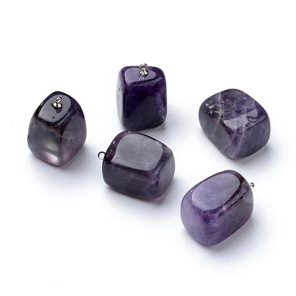 

PandaHall Natural Amethyst Pendants, with Iron Findings, Mixed Shape, 15~25x13~16x13~16mm, Hole: 1.5mm Amethyst Mixed Shapes
