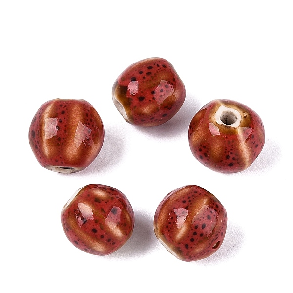 Vintage Porcelain Corrugated Beads
