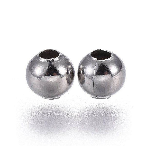 

PandaHall 304 Stainless Steel Spacer Beads, Round, Stainless Steel Color, 5mm, Hole: 1.8mm 304 Stainless Steel Round