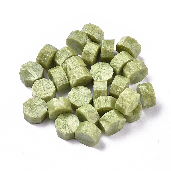 

PandaHall Sealing Wax Particles, for Retro Seal Stamp, Octagon, Yellow Green, 9mm Wax