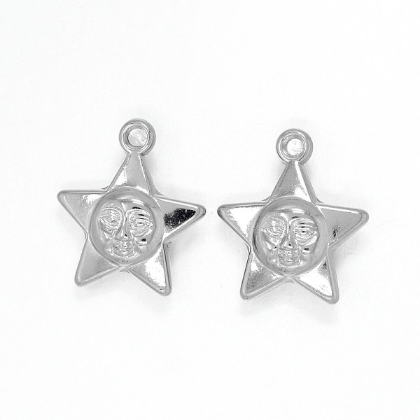 

PandaHall CCB Plastic Star Pendants, Platinum, 26x24x9mm, Hole: 2.5mm Plastic Star