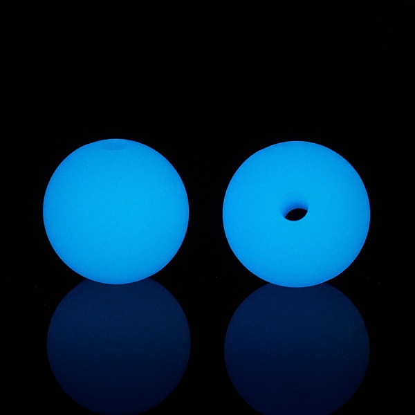 

PandaHall Luminous Silicone Beads, DIY Nursing Necklaces and Bracelets Making, Round, Deep Sky Blue, 11.5mm, Hole: 2mm Silicone Round