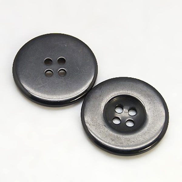 

PandaHall Resin Buttons, Dyed, Flat Round, Black, 25x3mm Resin Flat Round Black