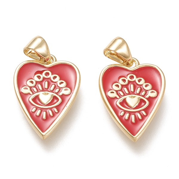 

PandaHall Brass Enamel Pendants, Real 18K Gold Plated, Heart with Eye, Red, 18.5x12.5x1.6mm, Hole: 3.5x5mm Brass+Enamel Heart Red