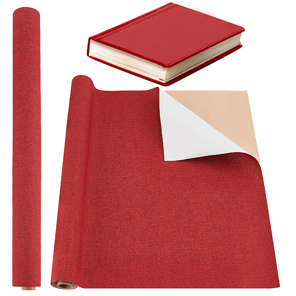 

PandaHall OLYCRAFT 39.4x16.9 Inch Dark Red Self-Adhesive Book Binding Cloth 0.3mm Thick Bookcover Linen Fabric with Paper Backed Book Cloth...
