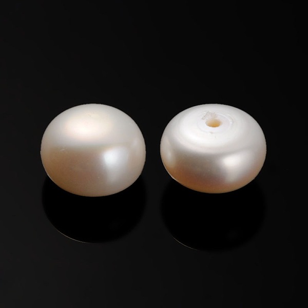 

PandaHall Natural Cultured Freshwater Pearl Beads, Half Drilled, Rondelle Bisque, 9.5~10x6mm, Hole: 0.9mm Pearl Rondelle Orange
