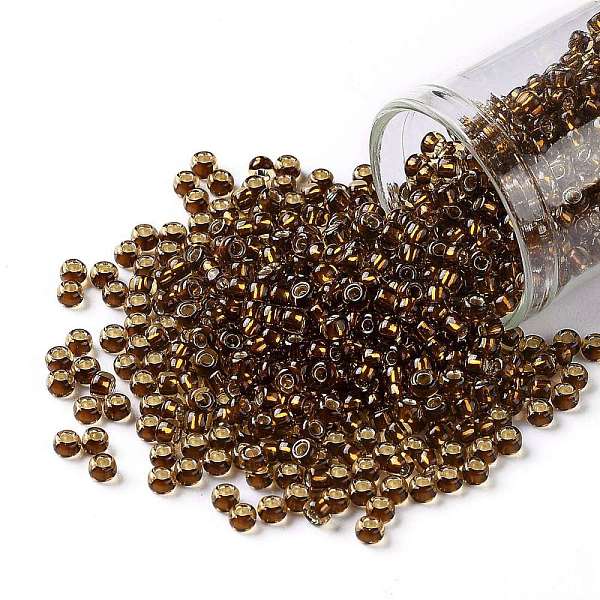 

PandaHall TOHO Round Seed Beads, Japanese Seed Beads, (2152S) Silver Lined Sasparilla, 8/0, 3mm, Hole: 1mm, about 222pcs/10g Glass Brown