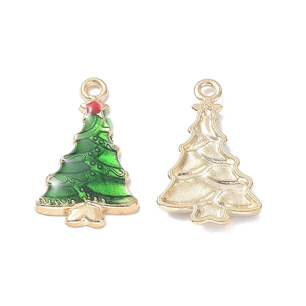 

PandaHall Alloy Enamel Pendants, Cadmium Free & Lead Free, Christmas Tree Charm, Light Gold, Green, 24x14.5x2.5mm, Hole: 1.6mm Alloy+Enamel...