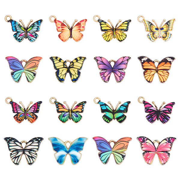 

PandaHall HOBBIESAY 64Pcs 16 Styles Light Gold Alloy Enamel Pendants, Cadmium Free & Nickel Free & Lead Free, Butterfly Charm, Mixed Color..., Multicolor