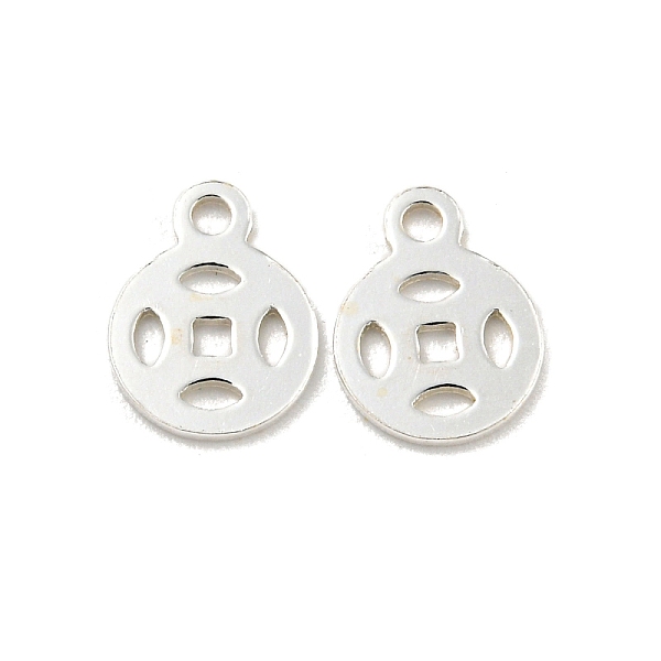 

PandaHall 925 Sterling Silver Hollow Charms, Silver Color Plated, Flat Round Coin, 8x6x1.4mm, Hole: 1mm, about 83pcs/10g Sterling Silver...