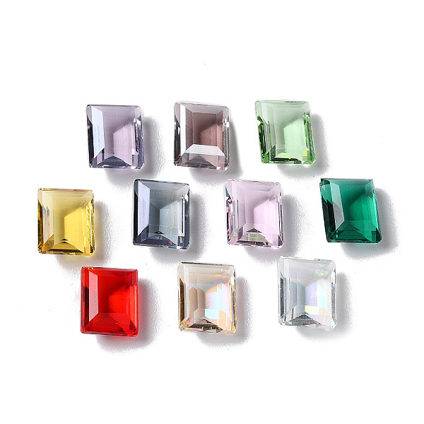 

PandaHall Transparent Glass Rhinestone Cabochons, Faceted, Rectangle, Pointed Back, Mixed Color, 10x8x4.5mm Glass Rhinestone Rectangle..., Multicolor