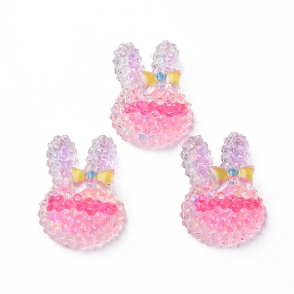 

PandaHall Transparent Epoxy Resin Cabochons, with Glitter Powder, Rabbit, Hot Pink, 23x17x7.5mm Epoxy Resin Rabbit