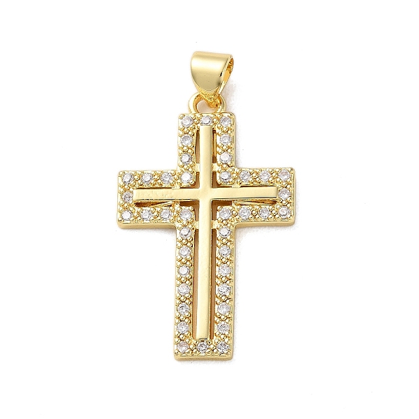 

PandaHall Brass Micro Pave Clear Cubic Zirconia Pendants, Cross, Real 18K Gold Plated, 29.5x18.5x2mm, Hole: 4.5x3.5mm Brass+Cubic Zirconia...