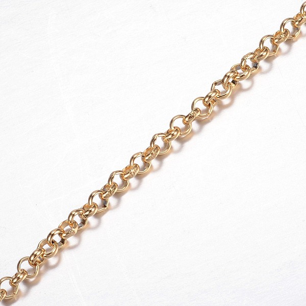 

PandaHall 304 Stainless Steel Rolo Chains, Belcher Chain, Unwelded, with Spool, for Jewelry Making, Golden, 3x1mm, about 65.61 Feet...