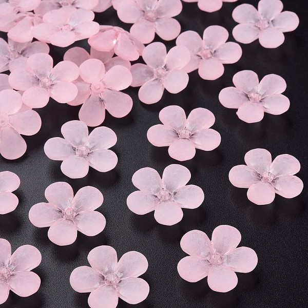 

PandaHall Transparent Acrylic Beads, Frosted, Flower, Pink, 22x23x6.5mm, Hole: 1.6mm, about 378pcs/500g Acrylic Flower Pink