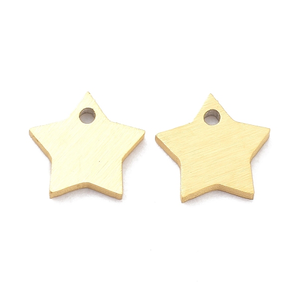 

PandaHall Ion Plating(IP) 304 Stainless Steel Pendants, Stamping Blank Tag, Laser Cut, Double Side Drawbench Effect, Star, Golden, 6x6.5x1mm...