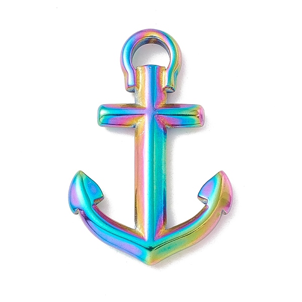 

PandaHall Ion Plating(IP) 304 Stainless Steel Pendants, Anchor, Rainbow Color, 30.5x20x3mm, Hole: 4.5mm 304 Stainless Steel Anchor & Helm