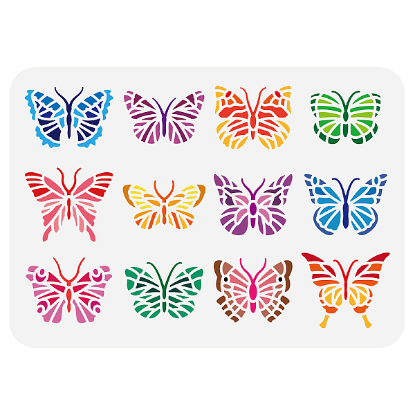 

PandaHall Plastic Drawing Painting Stencils Templates, for Painting on Scrapbook Fabric Tiles Floor Furniture Wood, Rectangle, Butterfly...