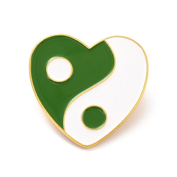 

PandaHall Heart with Yin Yang Pattern Enamel Pin, Lucky Alloy Enamel Brooch for Backpack Clothes, Golden, Green, 29x30x10.5mm, Pin: 1mm...